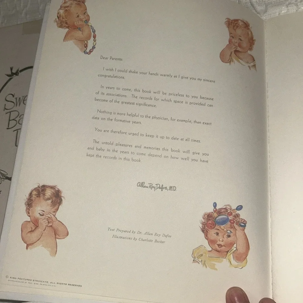 Vintage Sweet Baby Days Baby Record Book Through Baby's First Years Dr Dafoe